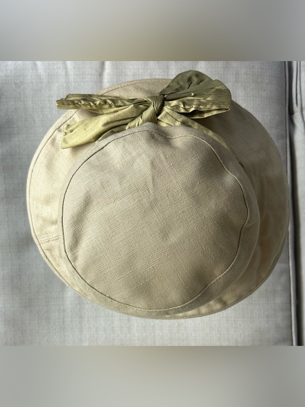 NWOT Mystery Hat Cafe Cream Linen Bucket Hat - Picture 3 of 4